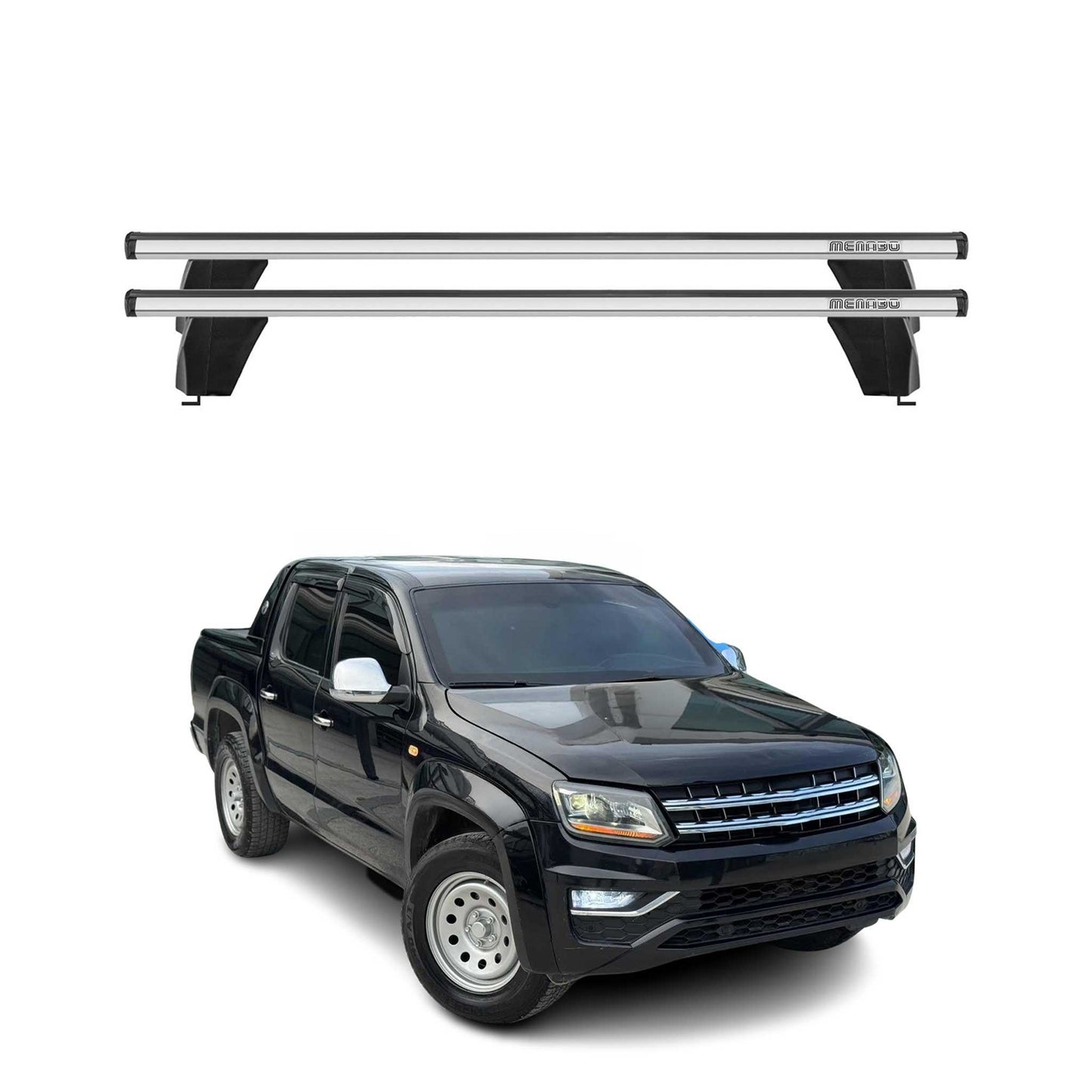 Menabo Dachträger Grundtäger für VW Amarok mk1 2010-2016 Pre-FL 75kg Alu Grau 2x