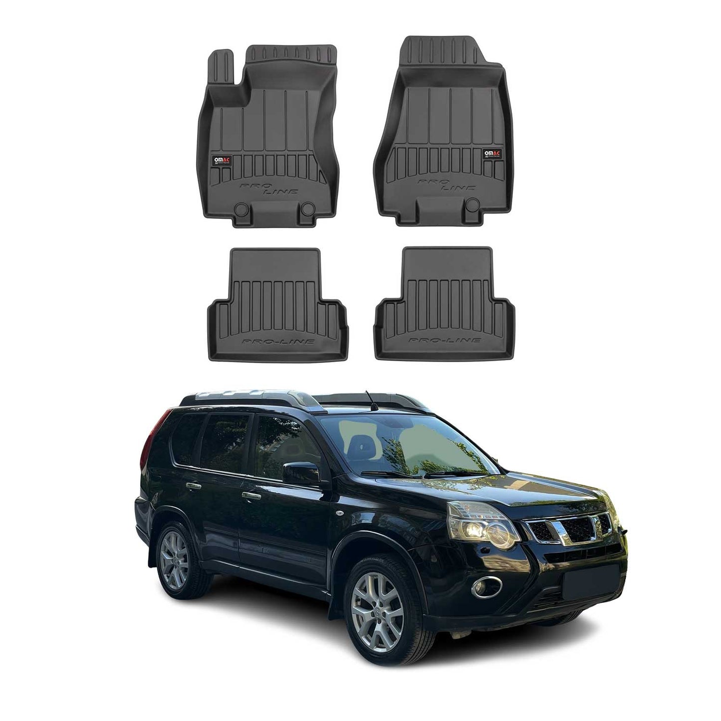 Covorașe auto Nissan X-Trail 2008-2013, TPE, negre, 4 buc.