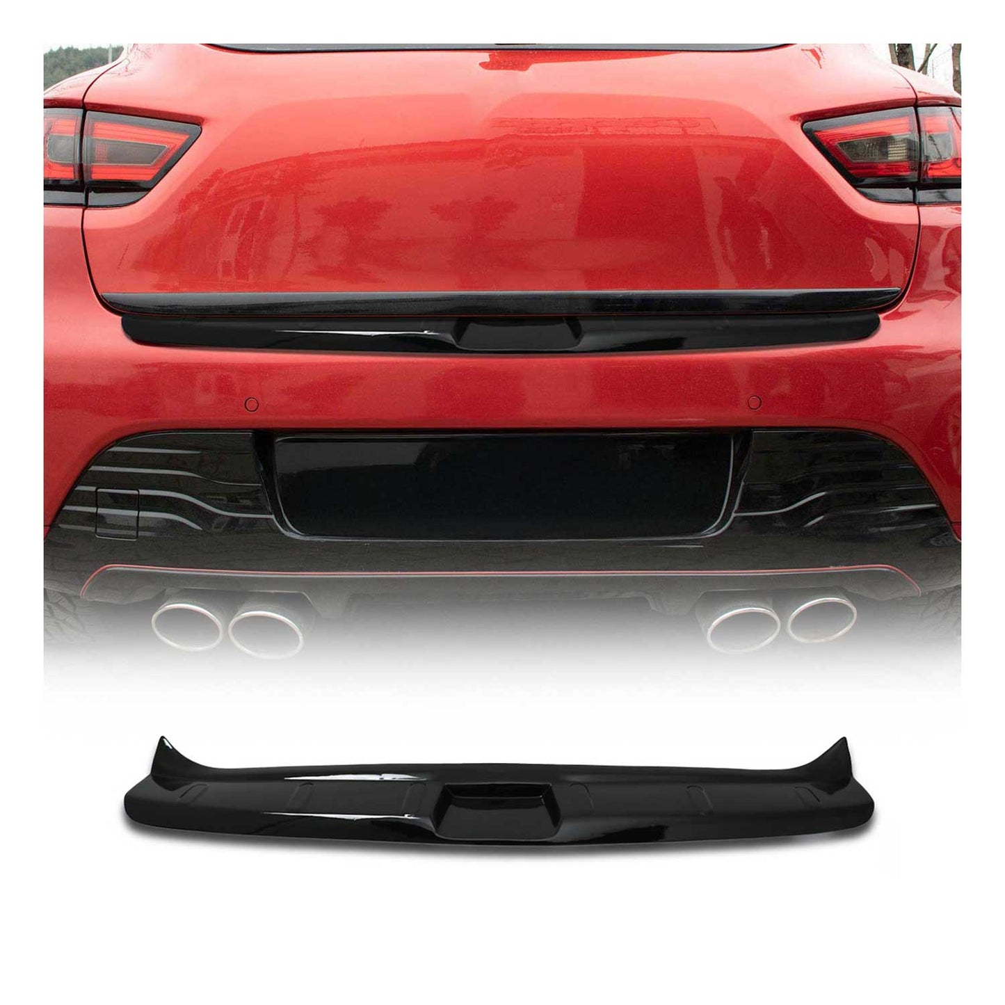 Ladekantenschutz für Renault Clio 2012-2020 Stoßstangeschutz Glanz Schwarz ABS