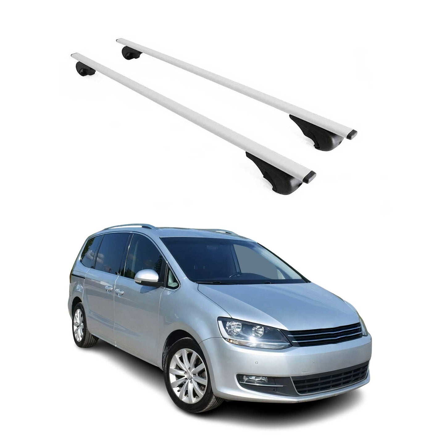 Dachträger Grundtäger für VW Sharan 7N 2010-2022 75kg Metall Silber 2 tlg