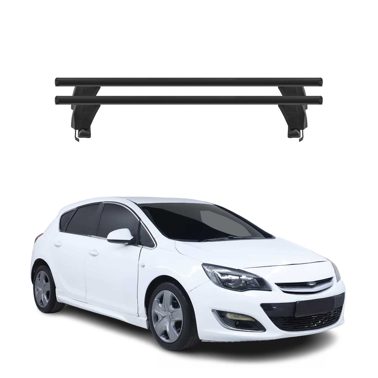 Menabo Dachträger Grundtäger für Opel Astra J 2009-2015 50kg Alu Schwarz 2 tlg