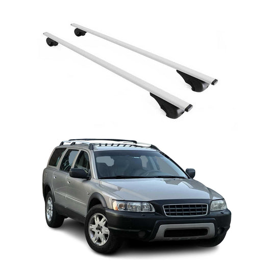Portbagaj de plafon pentru Volvo XC70 mk1 1997-2000 75kg metal argintiu 2 buc