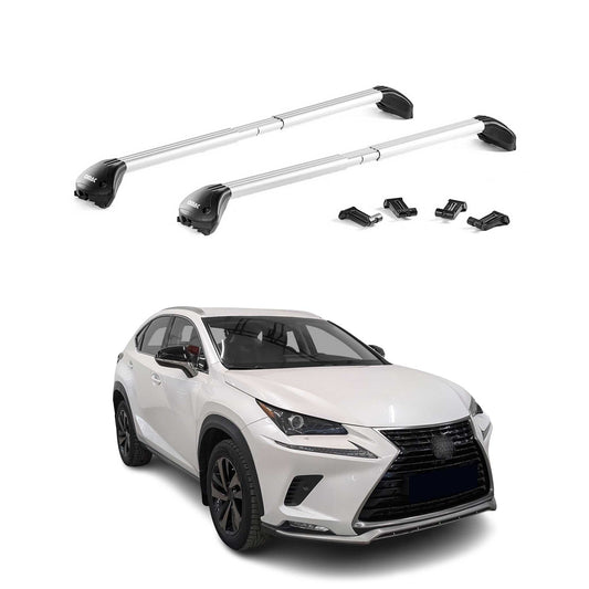 Dachträger Grundtäger für Lexus NX AZ10 2014-2021 100kg Alu Silber 2 tlg ABE