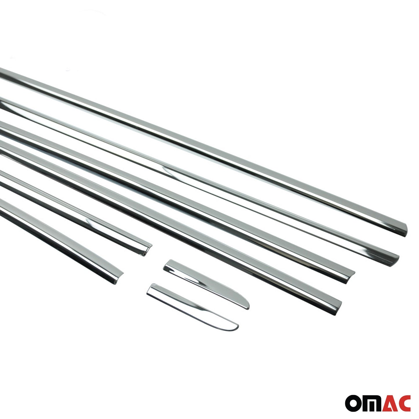 Benzi decorative pentru geamuri Renault Clio Grandtour 2012-2019, oțel inoxidabil, 8 bucăți