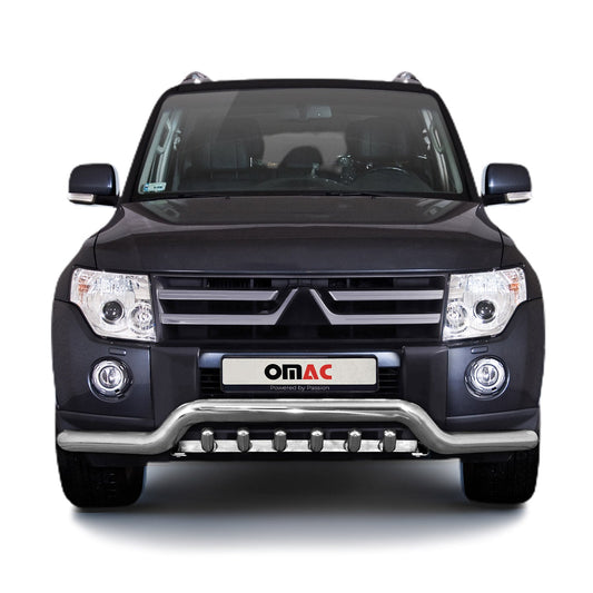 Frontschutzbügel Frontbügel für Mitsubishi Pajero 2007-2014 mit ABE Stahl Silber
