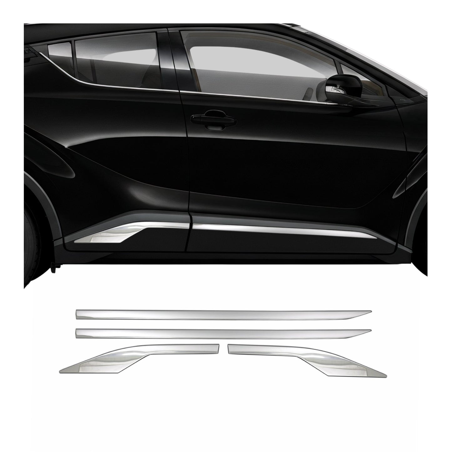 Seitentürleiste Türleisten Türschutzleiste für Toyota C-HR 2016-2023 Chrom 4x