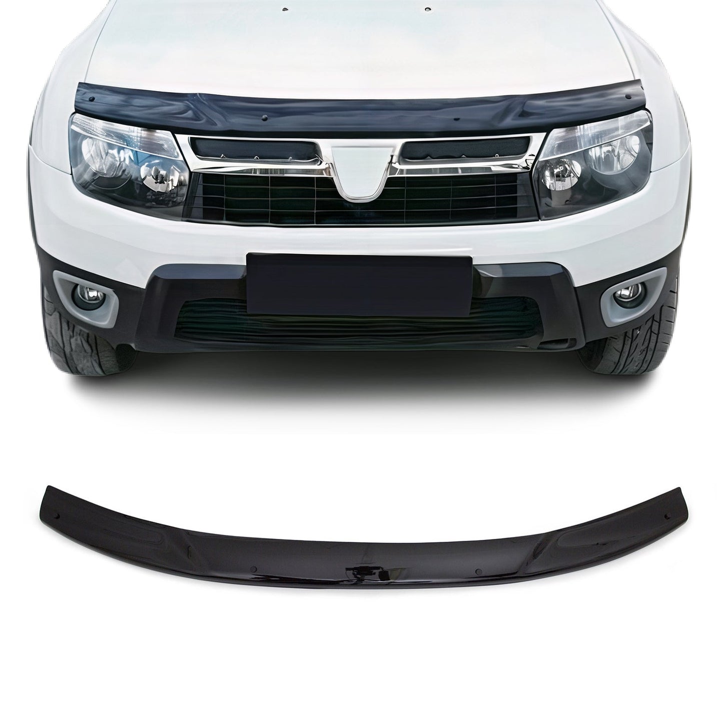 Motorhaube Deflektor Insekten Steinschlagschutz für Dacia Duster 2010-17 Dunkel