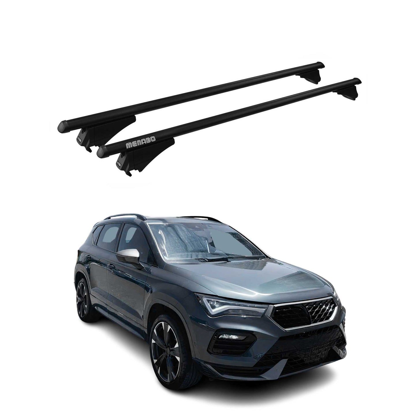 Menabo Dachträger Grundtäger für Cupra Ateca 2018-2025 75kg Alu Schwarz 2 tlg
