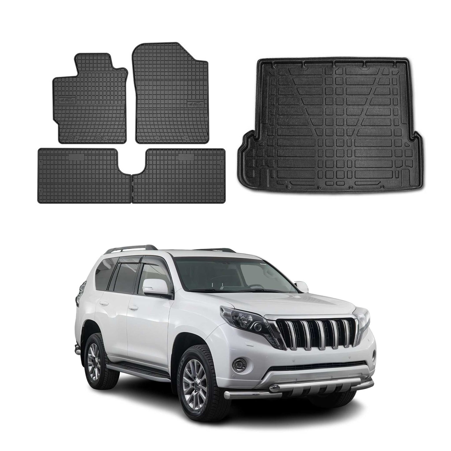 Covorașe și portbagaj din cauciuc pentru Toyota Land Cruiser Prado J150 2009-2023