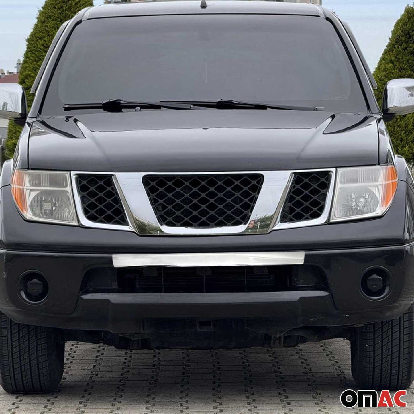 Benzi decorative grilă auto pentru Nissan Navara 2005-2015, oțel inoxidabil, argintiu