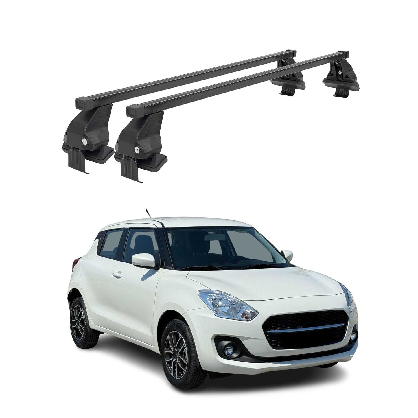 Menabo Dachträger Grundtäger für Suzuki Swift mk3 2017-2025 50kg Stahl Schwarz