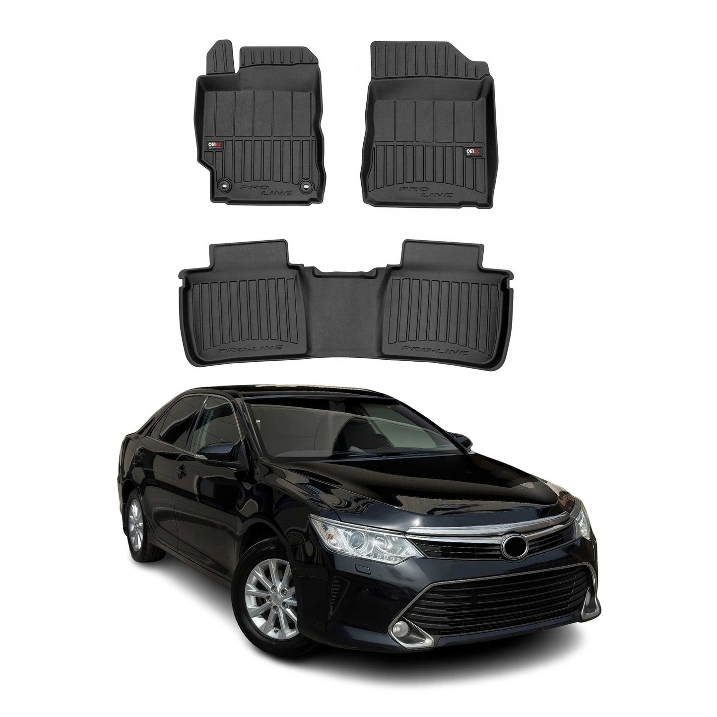Covorașe auto TPE negre, set 3 piese, pentru Toyota Camry Sedan 2012-2018