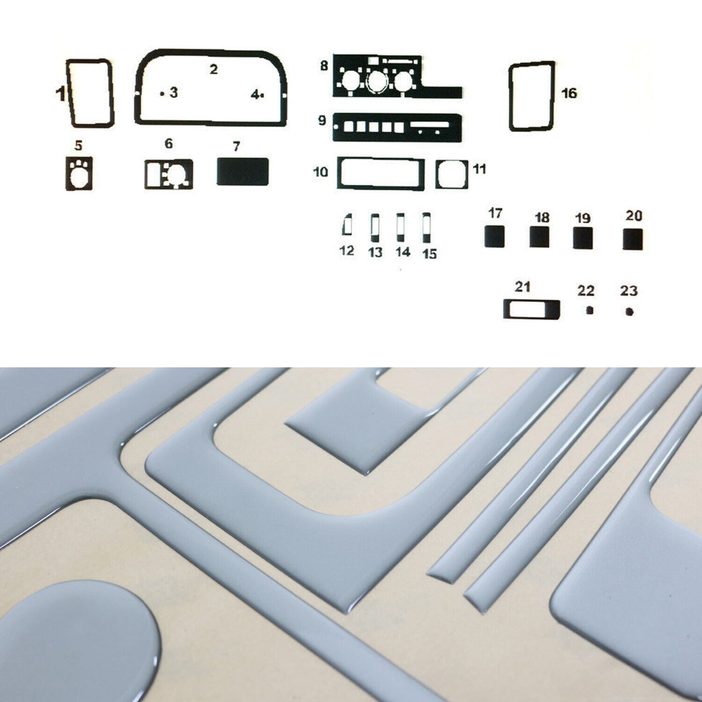 Innenraum Dekor Cockpit für Citroen Jumper 1994-2002 Aluminium Optik 23tlg