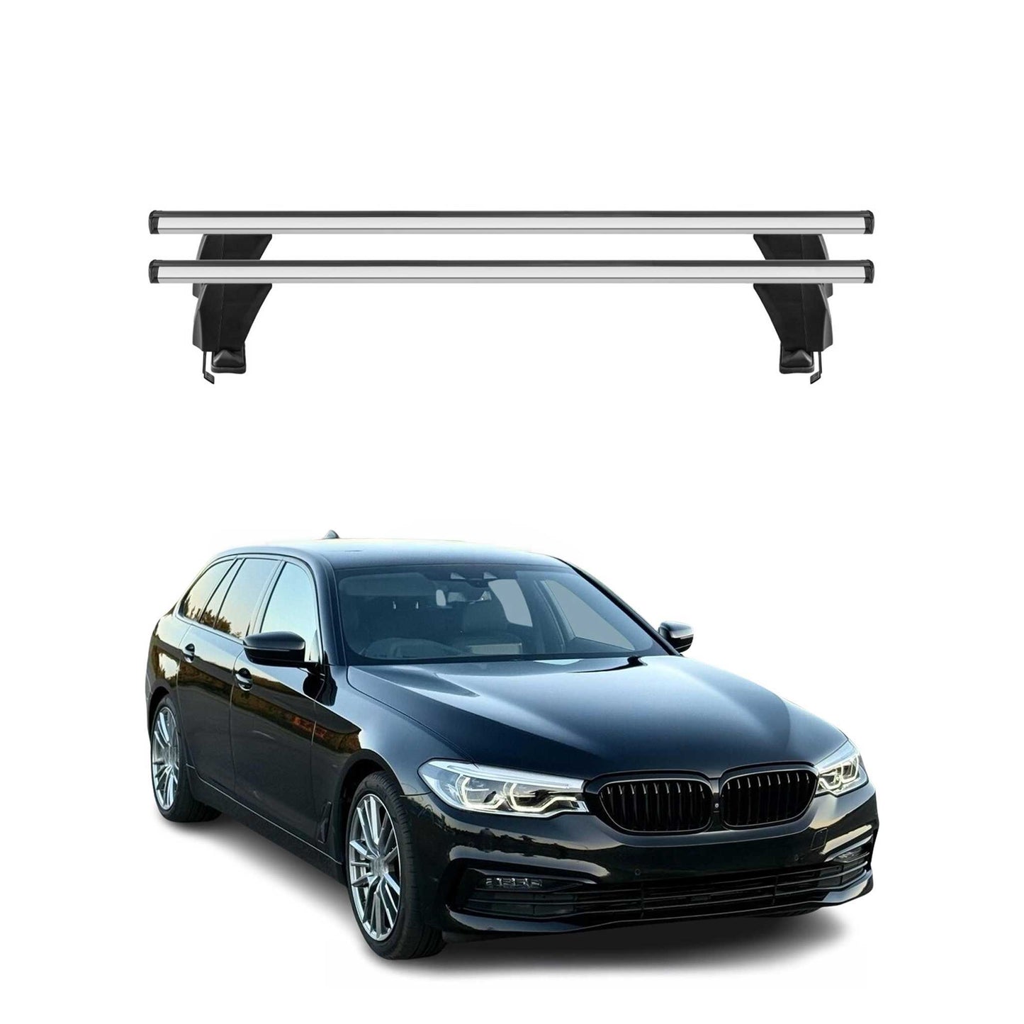 Bagażnik dachowy Menabo do BMW serii 5 Touring G31 2017-2023, 50 kg, aluminiowy, szary, 2 szt.