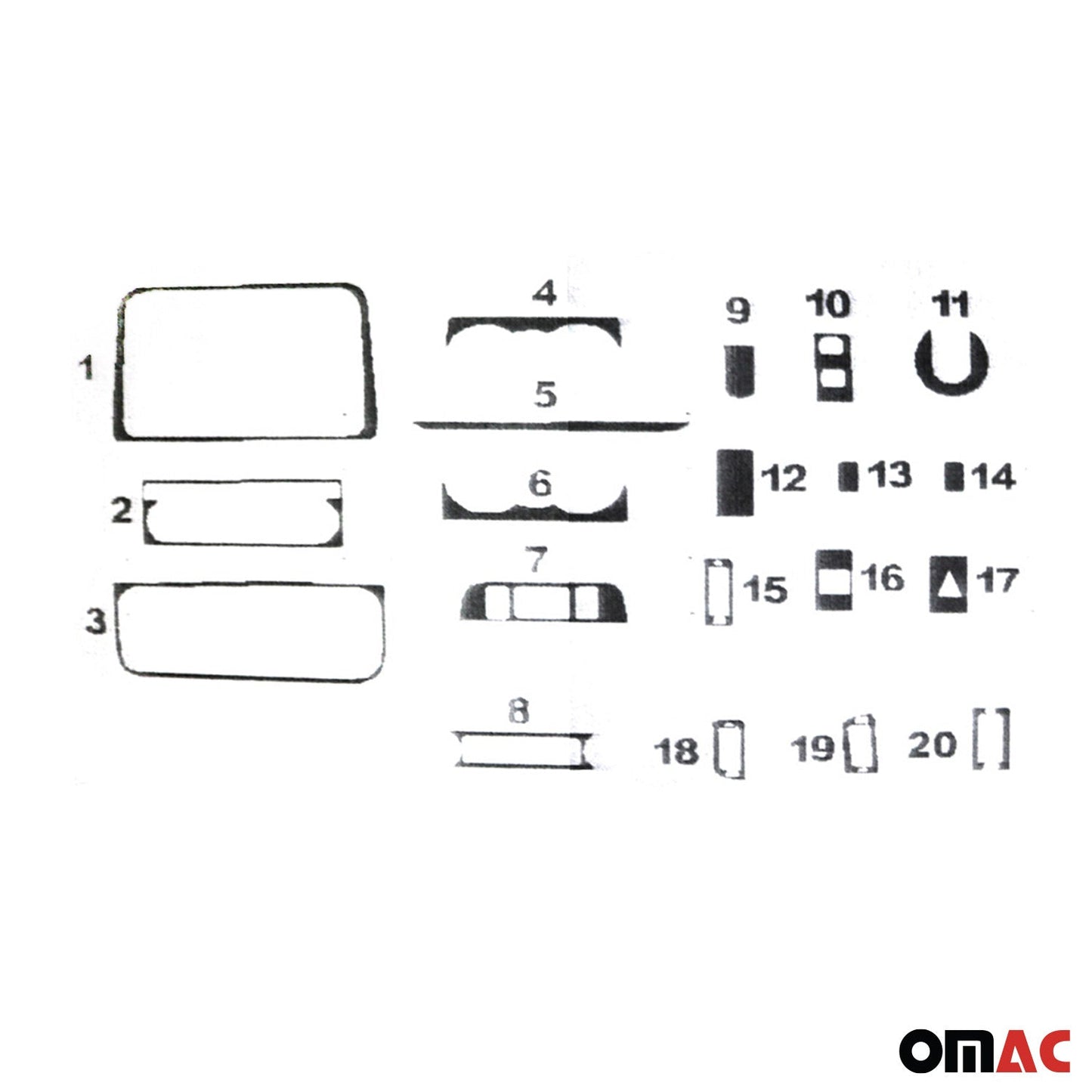Innenraum Dekor Cockpit für Skoda Roomster 2006-2015 Aluminium Optik 20tlg