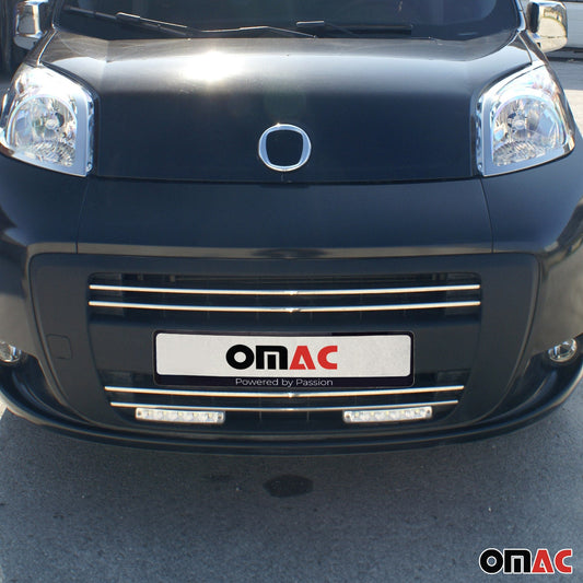 Benzi grilă radiator pentru Peugeot Bipper 2008-2024, crom-argintiu, 4x