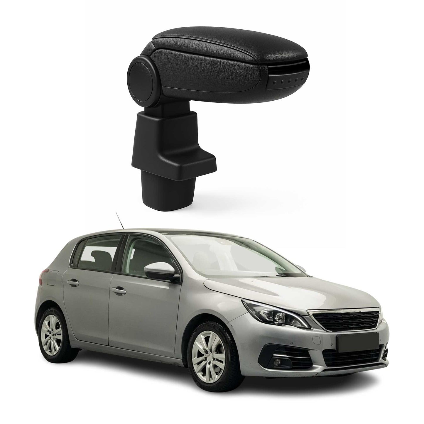 Mittelarmlehne Armlehne für Peugeot 308 2 2014-2021 PU-Leder ABS Schwarz