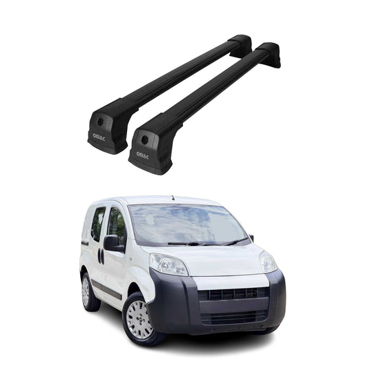 Dachträger Grundtäger für Citroen Nemo 2008-2017 75kg Aluminium Schwarz 2 tlg