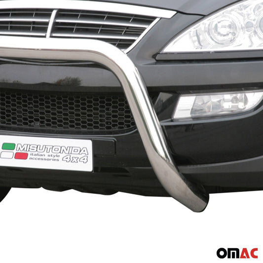 Bară de protecție/buton față pentru Ssangyong Kyron 2007-2014, ø76mm, oțel, argintiu