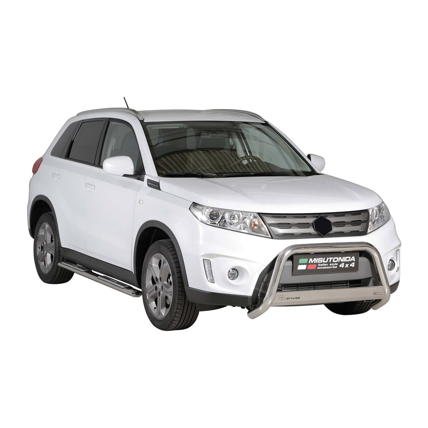 Praguri/praguri laterale din oțel inoxidabil pentru Suzuki Vitara 2015-2018, argintii