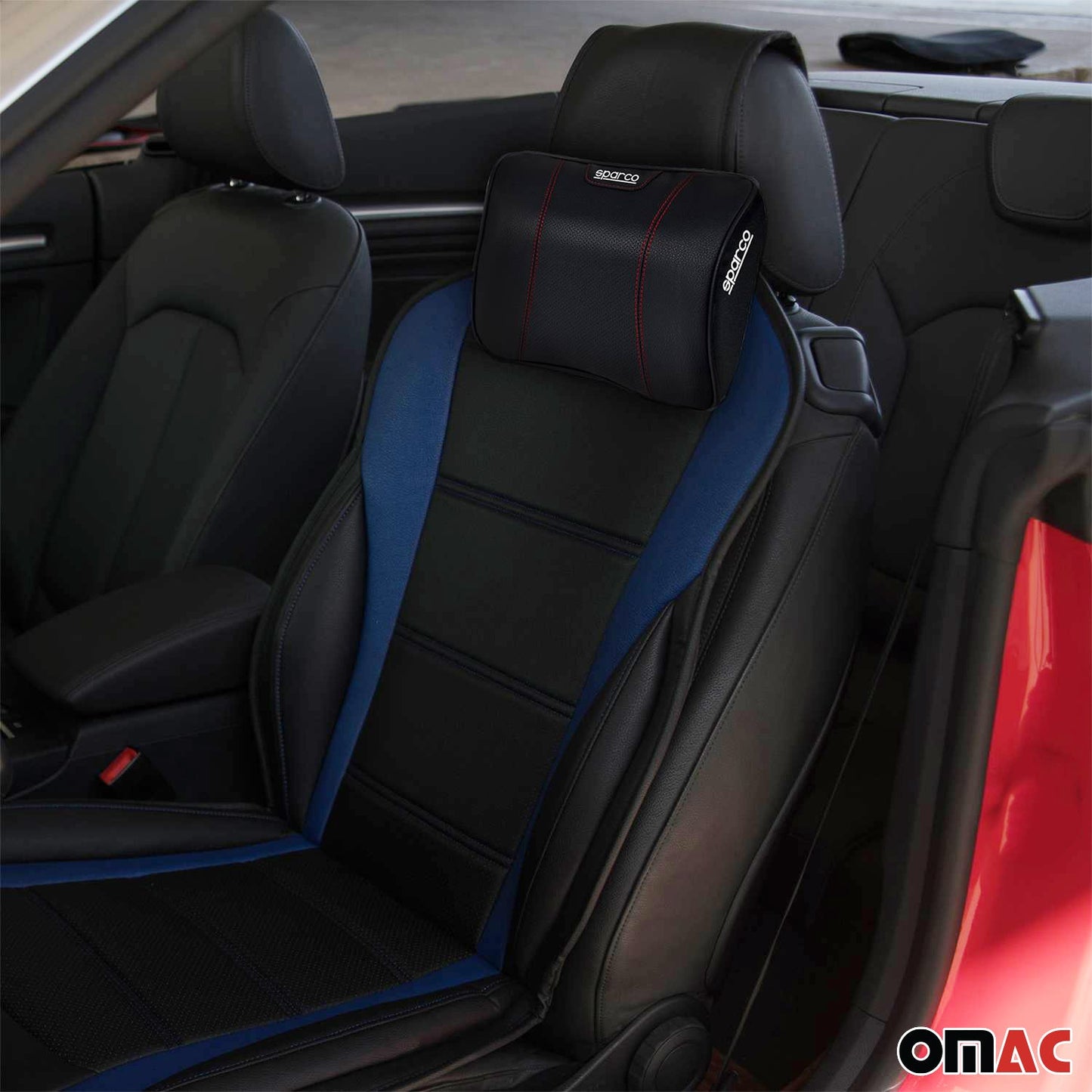 SPARCO Auto Nackenkissen Reisekissen Schwarz Ergonomische Memory-Schaum Kissen