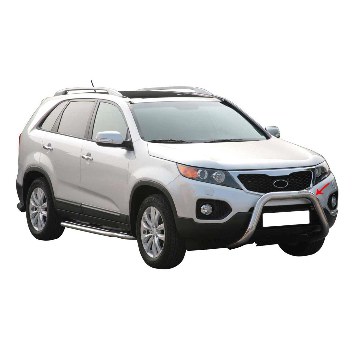 Bară de protecție/buton față pentru Kia Sorento 2009-2012 ø76mm oțel argintiu protecție
