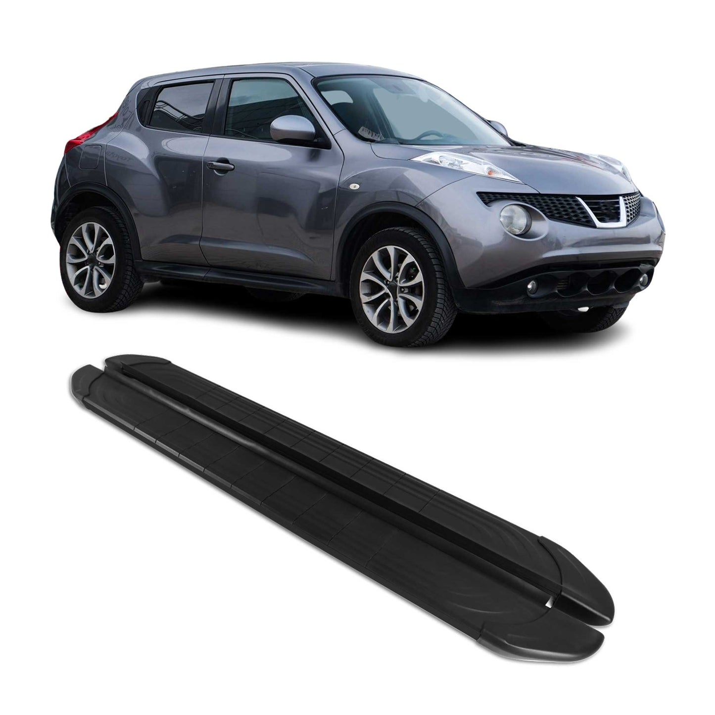 Trittbretter Seitenschweller für Nissan Juke 2011-2019 Aluminium Schwarz 2tlg