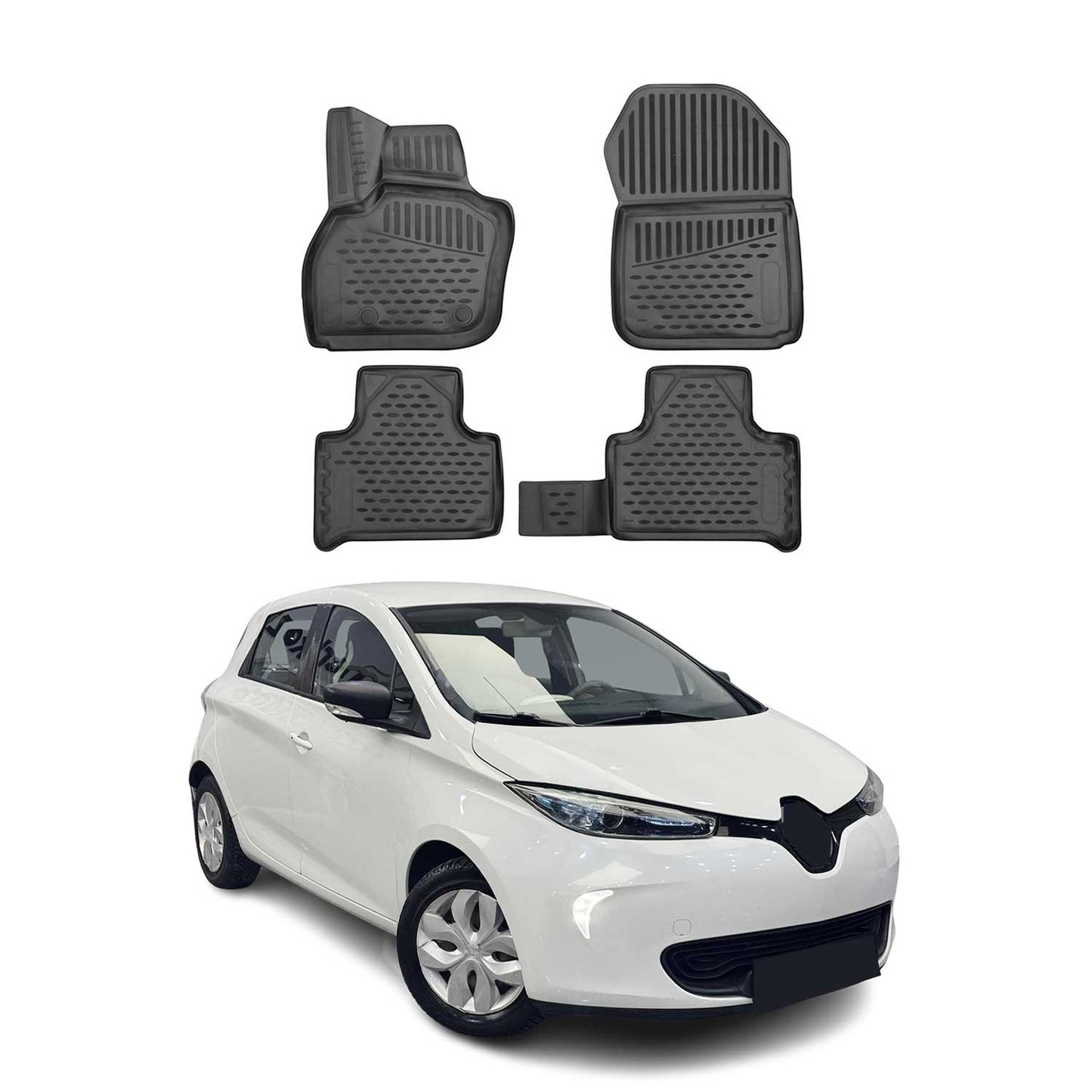 2012-2021 Renault Zoe Fußmatten TPE Schwarz 4 tlg
