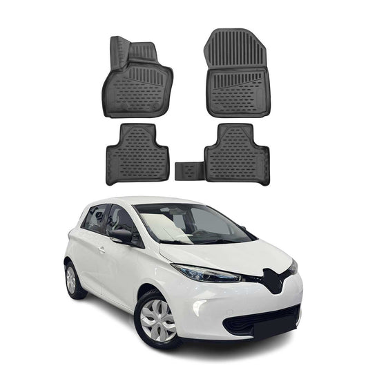 Covorașe auto Renault Zoe 2012-2021, TPE, negre, 4 buc.