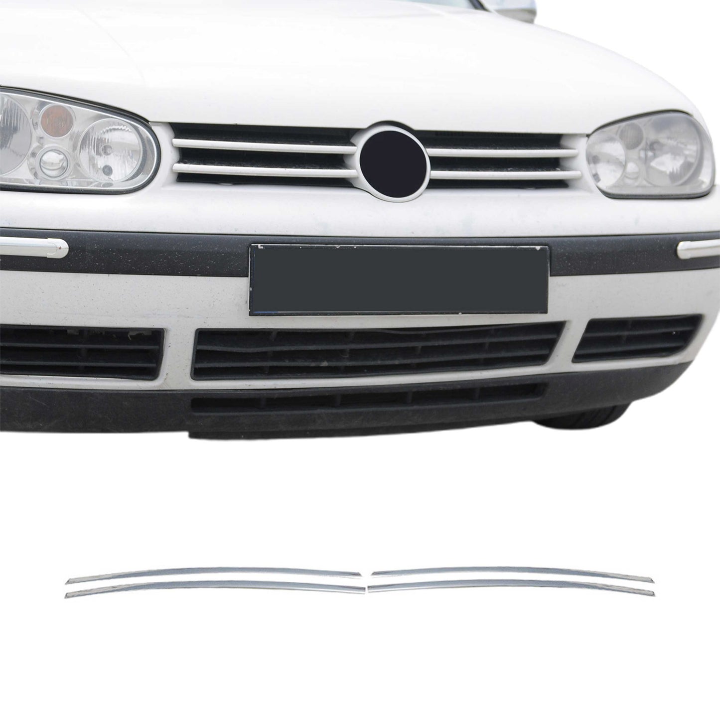 Benzi decorative grilă radiator pentru VW Golf 2003-2009, oțel inoxidabil, argintiu, 4 bucăți