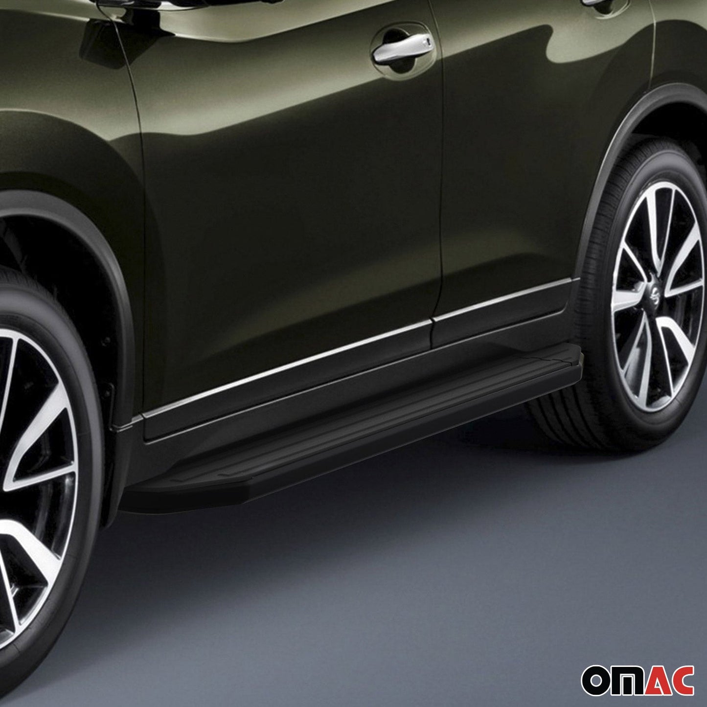 Trittbretter Seitenschweller für Nissan X-Trail 2015-2018 ABE Schwarz Alu