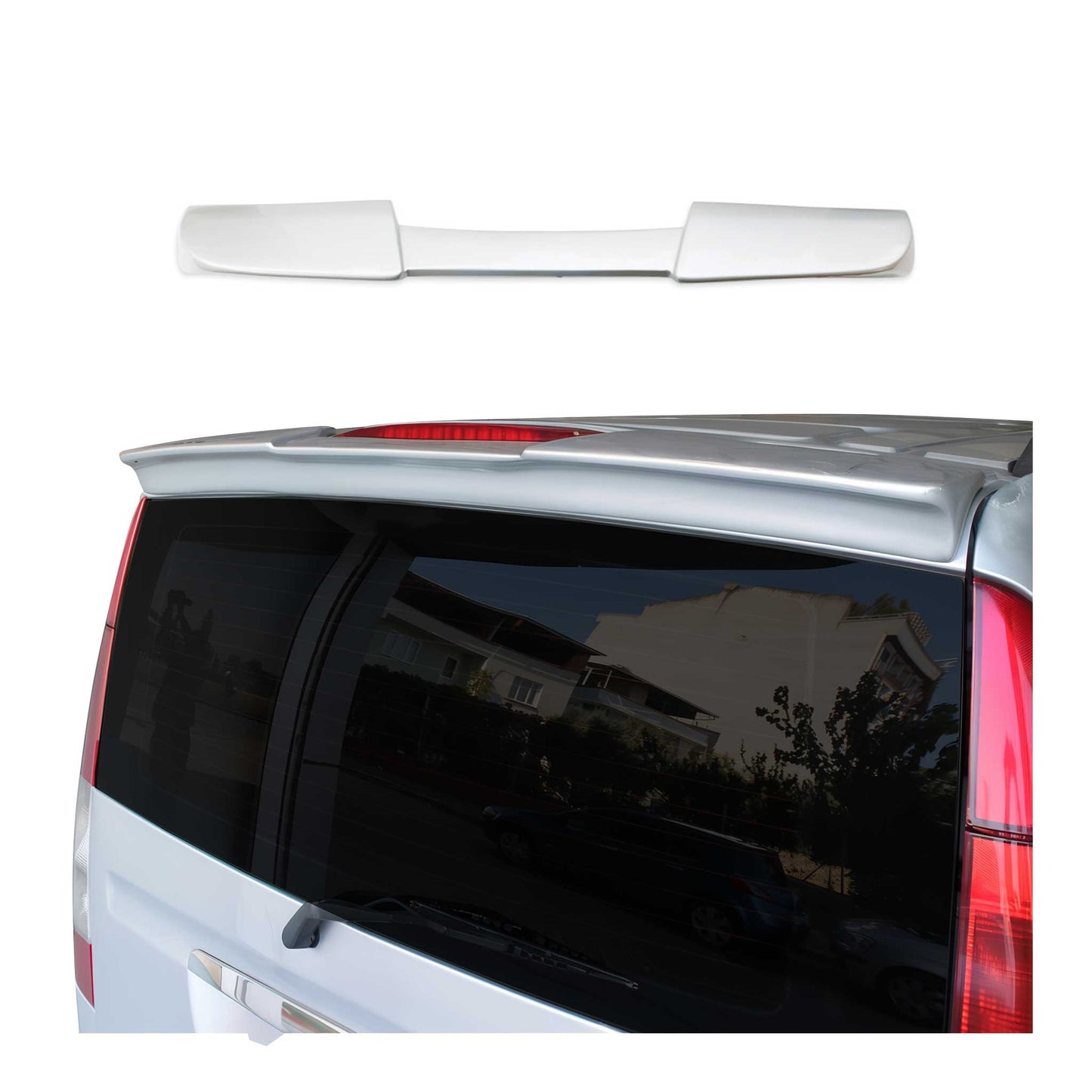 Heckspoiler Dachspoiler Hecklippe für Mercedes Vito W639 2003-2014 Grau Lackiert
