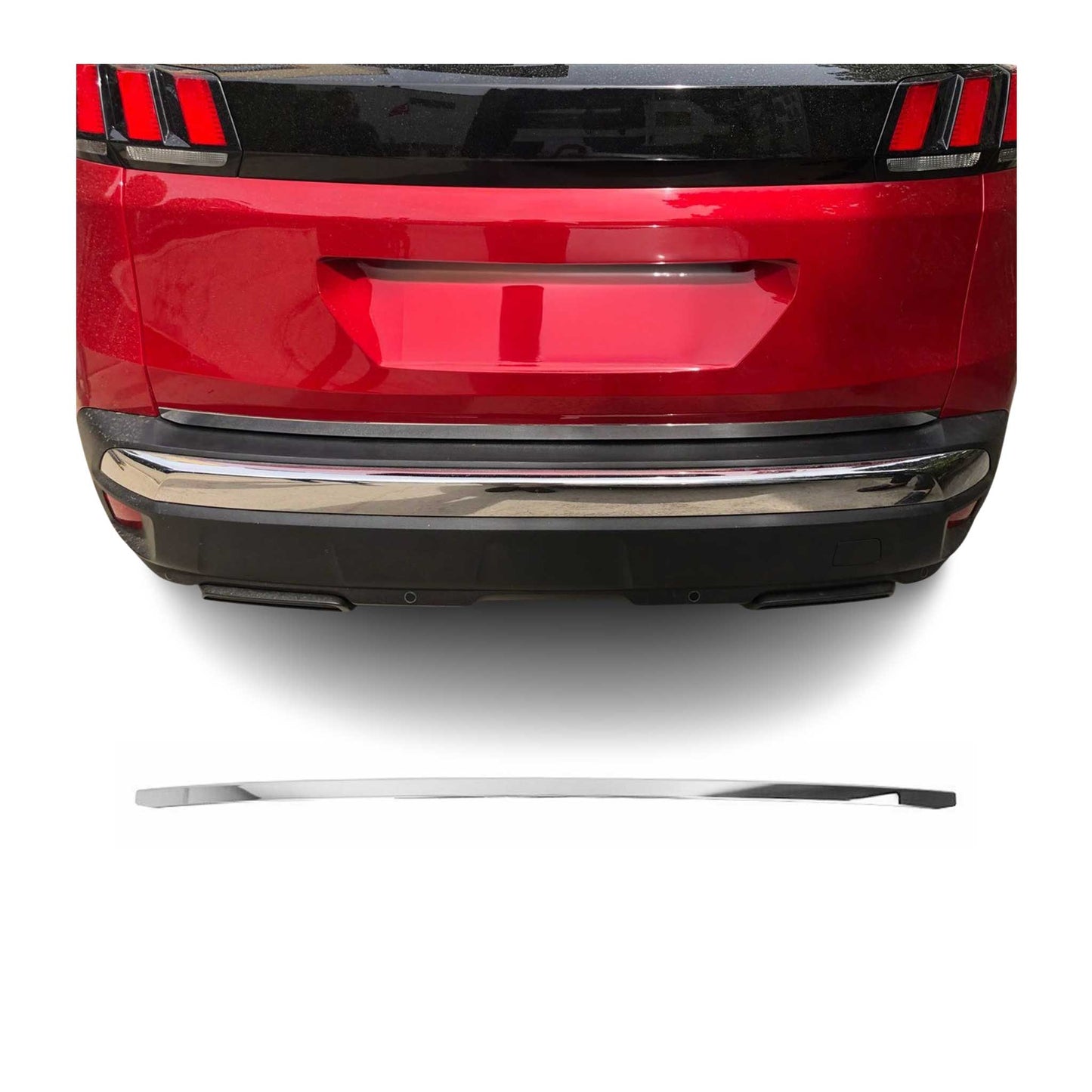 Bandă decorativă portbagaj, bandă decorativă hayon pentru Peugeot 3008 2016-2025, oțel inoxidabil cromat