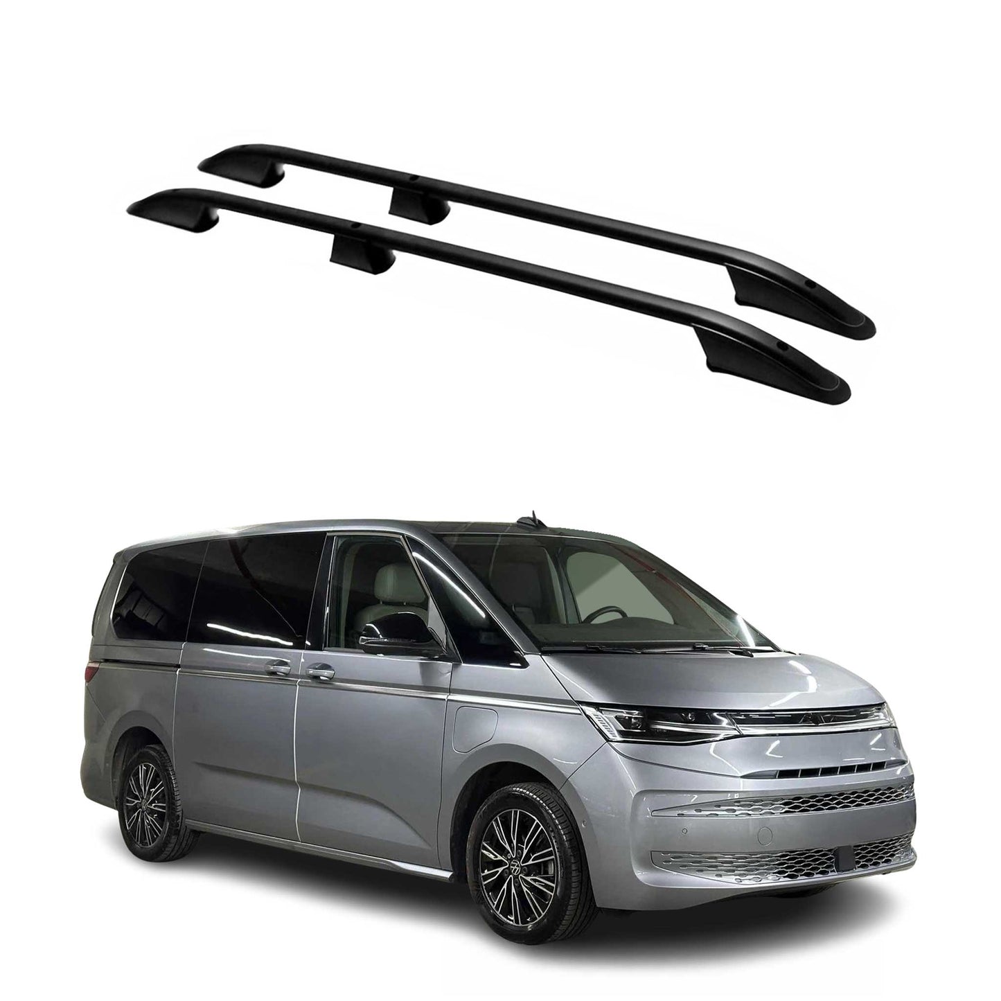 Dachreling Dachgepäckträger für VW Transporter T7 2024-2025 L1 kurzer Schwarz 2x