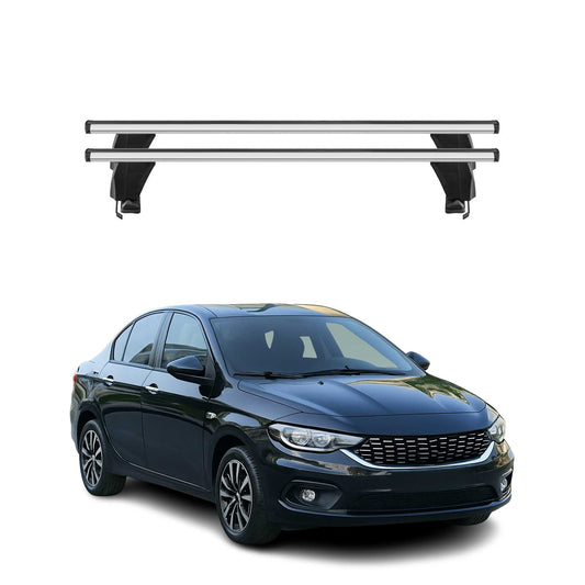 Menabo Dachträger Grundtäger für Fiat Tipo 2015-2020 Pre-FL 50kg Alu Silber 2x
