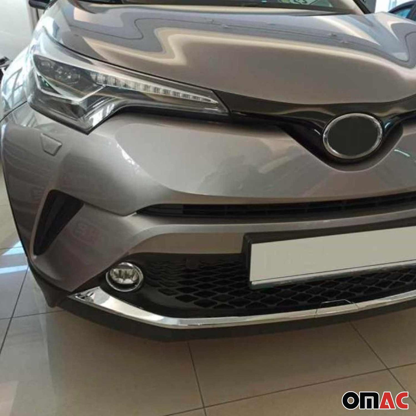 Nebelscheinwerfer Rahmen Umrandung für Toyota C-HR 2016-2025 Edelstahl Silber 2x