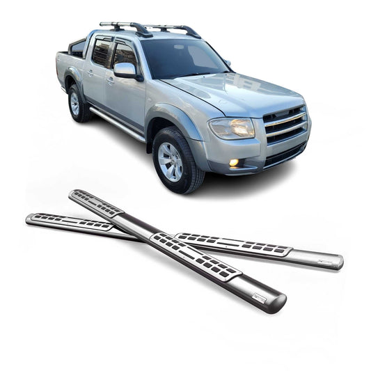 Stahl Seitenschweller Schwellerrohre für Ford Ranger Double Cab 2007-2009 Grau
