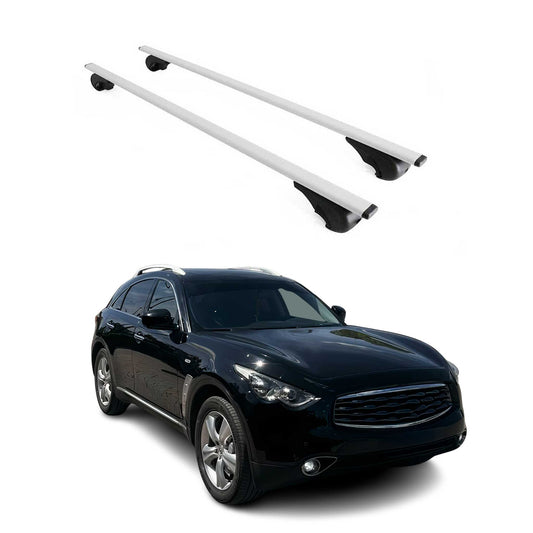 Portbagaj de plafon pentru Infiniti FX 2003-2008 75kg, argintiu metalic, 2 buc.
