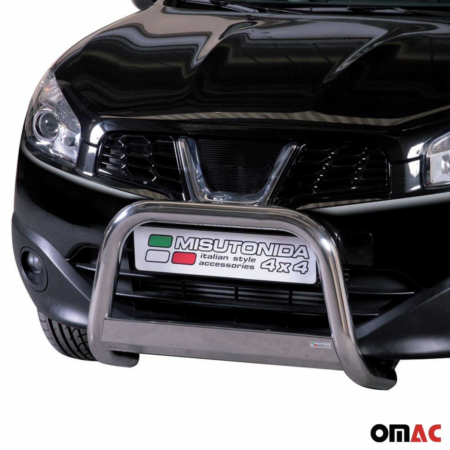 Bară de protecție/buton față pentru Nissan Qashqai 2010-2013, ø63mm, oțel, argintiu