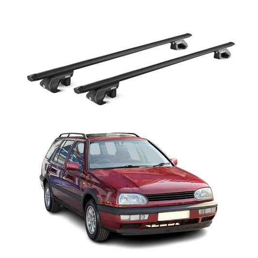 Dachträger für VW Golf III IV Kombi 1993-2006 5 tür 90kg Alu Schwarz 2x ABE