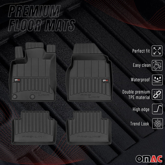 OMAC Gummi Fußmatten für Nissan Qashqai J10 2006-2014 Premium Gummi Schwarz 4tlg
