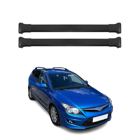 Portbagaj de plafon pentru Hyundai i30 2007-2012 75kg aluminiu negru 2 buc