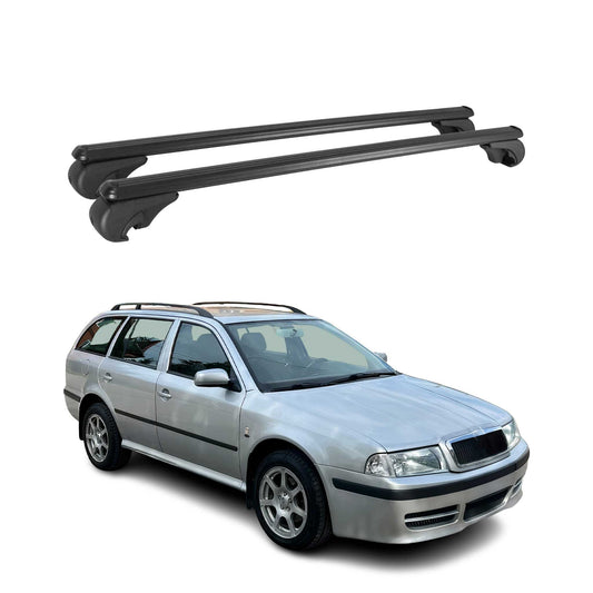 Portbagaj plafon pentru Skoda Octavia Combi 1998-2004, portbagaj, aluminiu, negru, 2x