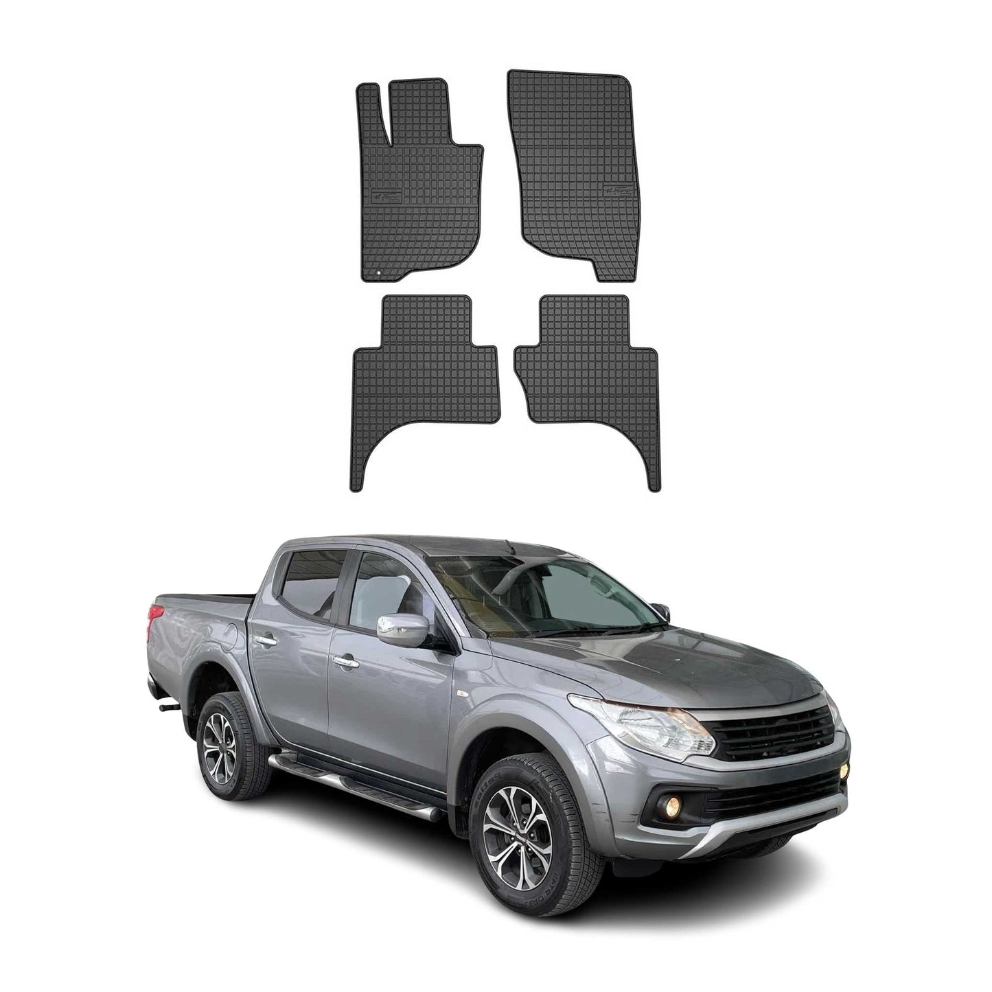 2015-2019 Fiat Fullback Double Cab Fußmatten Gummi Schwarz 4 tlg