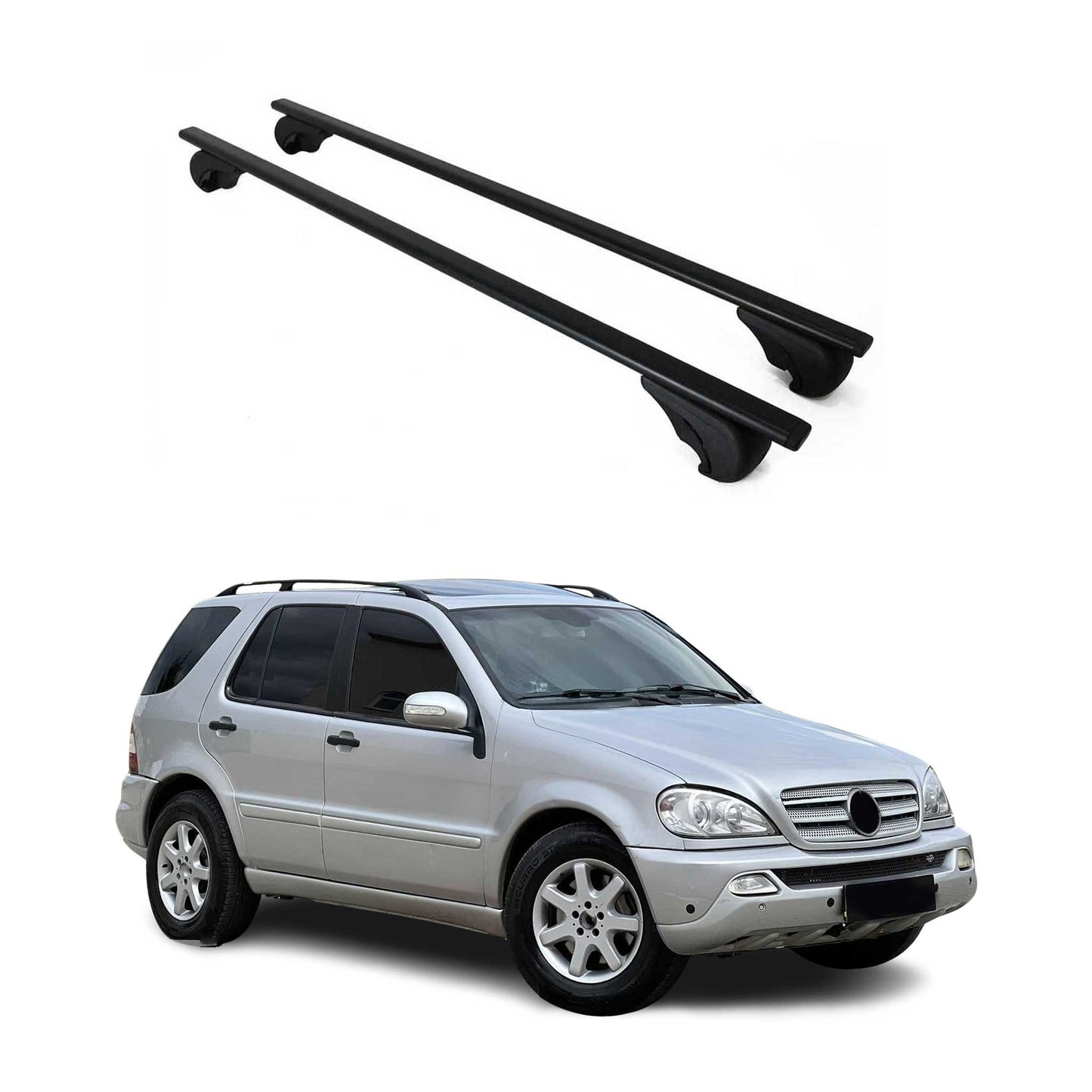 Portbagaj de plafon pentru Mercedes ML Class W163 1998-2005 75kg, negru metalic
