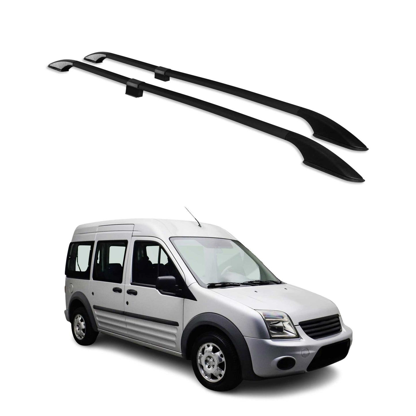 Dachreling Dachgepäckträger für Ford Transit Connect 2002-2014 L2 Alu Schwarz