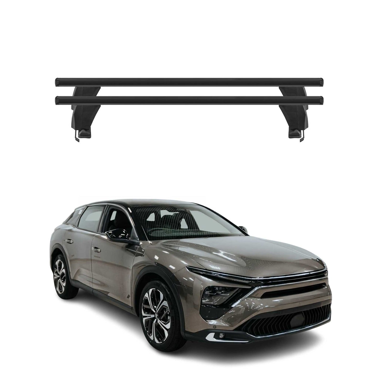 Menabo Dachträger Grundtäger für Citroen C5 X 2022-2025 50kg Alu Schwarz 2 tlg