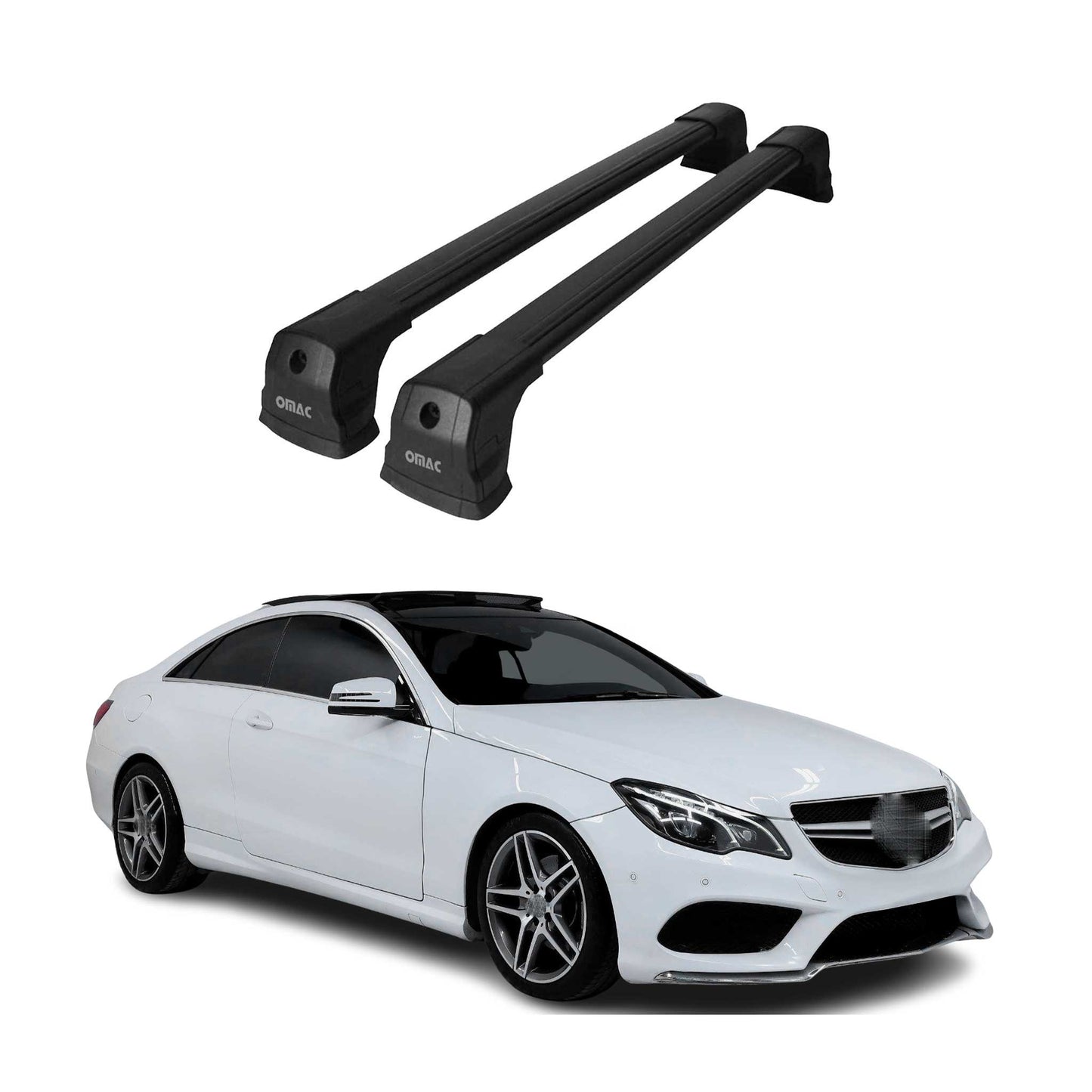 Portbagaj de plafon pentru Mercedes E-Class C207 Coupe 2009-2016 75kg Negru 2x