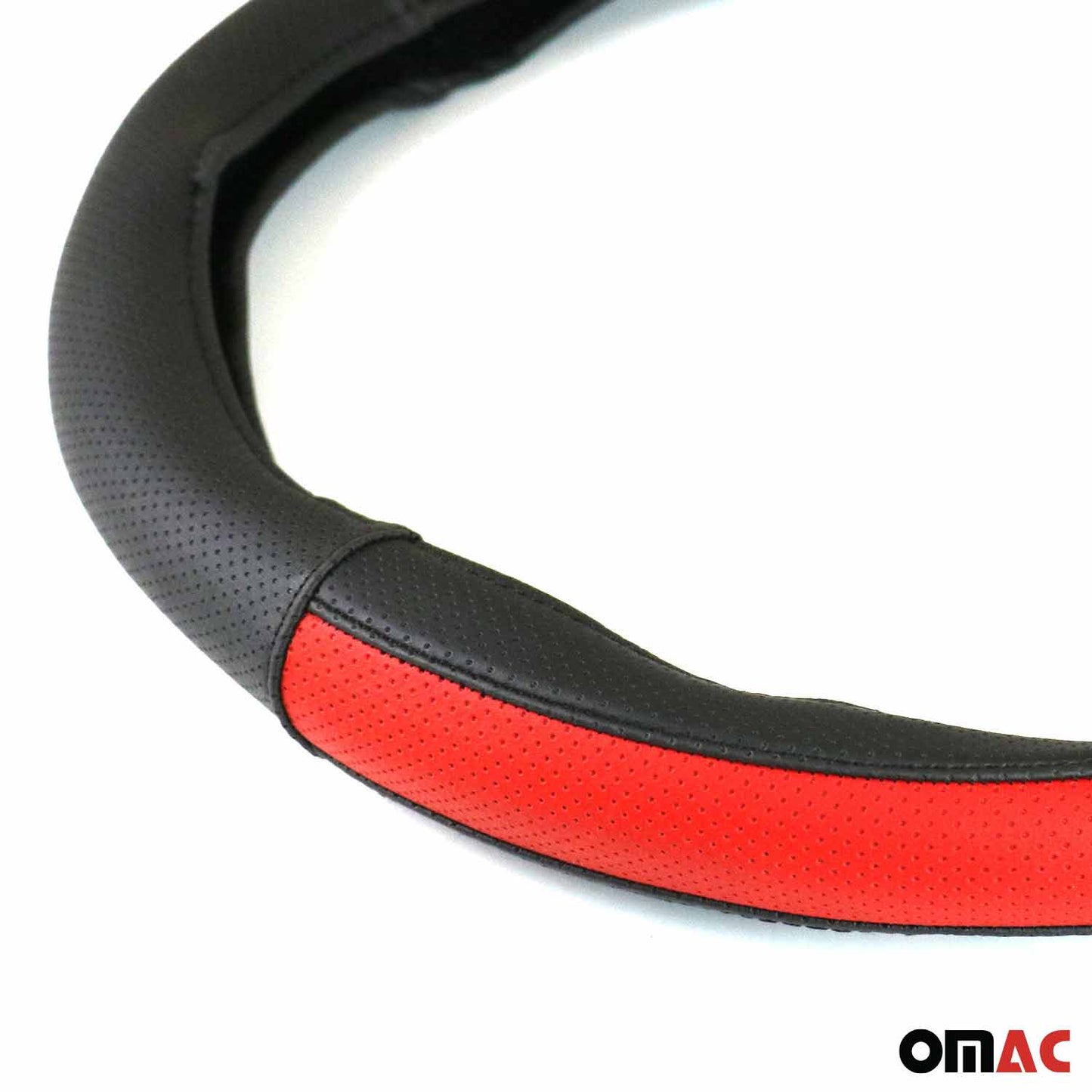 Lenkradbezug Lenkradschoner Lenkrad abdeckung Schwarz Halbmond Rot Ø 38-40 cm