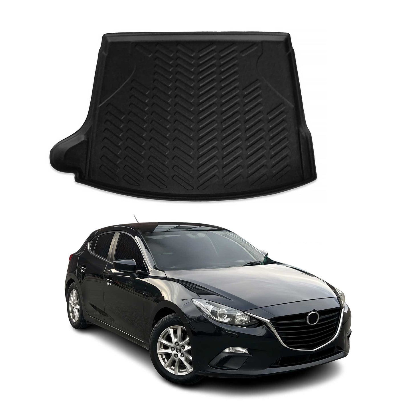 Protecție portbagaj/cargo pentru Mazda 3 hatchback 2014-2025, cauciuc TPE, negru